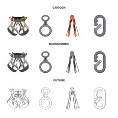 Poster - Isolated object of mountaineering and peak symbol. Collection of mountaineering and camp stock symbol for web.