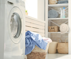 Canvas Print - laundry room with a washing machine