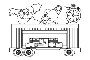 Canvas Print - delivery tracking service shipping logistic