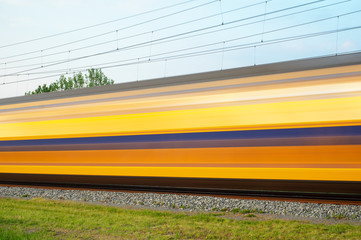 Wall Mural - Railway train with speed