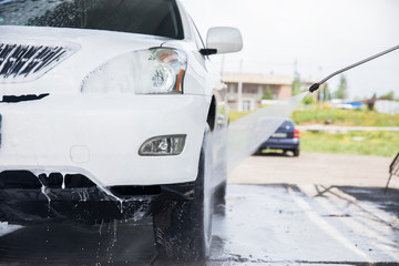 Wall Mural - car washing in service