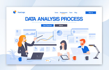 Creative website Ui Landing Page  template design. Vector illustration concept of web page design for website and mobile website development - Vector 