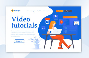 Creative website Ui Landing Page  template design. Vector illustration concept of web page design for website and mobile website development - Vector 