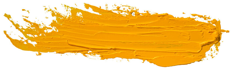 Wall Mural - yellow oil texture paint stain brush stroke, hand painted, isolated on white background. eps10 vecto