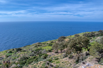 Aerial view of Dingli cliffs, Malta