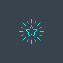 Excellence Concept Blue Line Icon. Simple Thin Element On Dark Background. Excellence Concept Outline Symbol Design. Can Be Used For Web And Mobile UI/UX