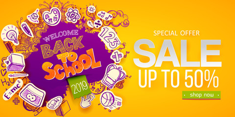 Wall Mural - Back to school sketched sale