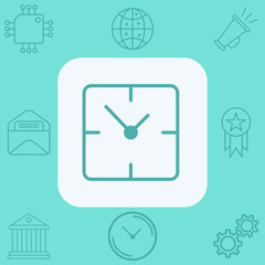 Wall Mural - Wall clock vector icon sign symbol