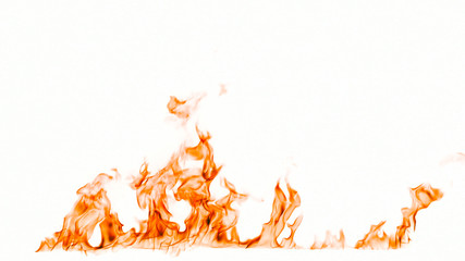 Aufkleber - Fire flames isolated on white background.