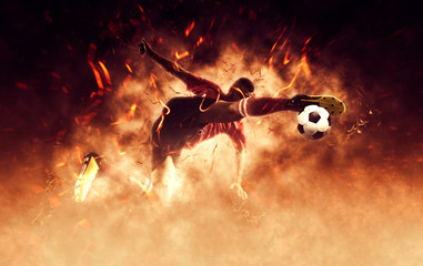 Wall Mural - Football player in action