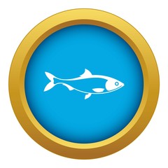 Poster - Fish icon blue vector isolated on white background for any design