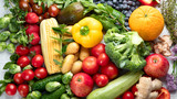 Fototapeta Kuchnia - Assortment of fresh fruits and vegetables