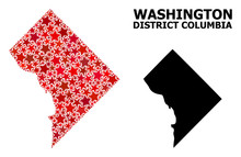 Red Star Pattern Map Of District Columbia