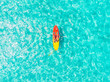 © Parilov - Kayak boat turquoise blue water sea, sunny day. Concept travel. Aerial top view