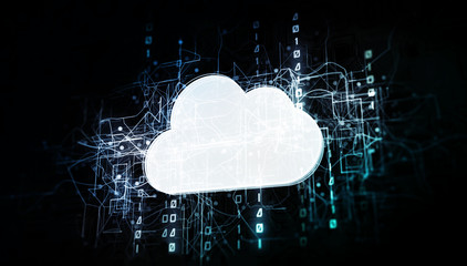 Cloud service in virtual cyberspace network with binary code