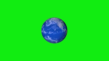 Wall Mural - Planet Earth moves on green background. Abstract globe in the Universe. 