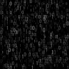 Wall Mural - Binary code digital technology background. Computer data by 0 and 1. Algorithm Binary Data Code, Decryption and Encoding. Vector illustration