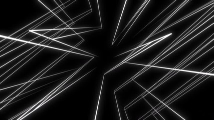 Abstact White line Grid Animation over Black Background