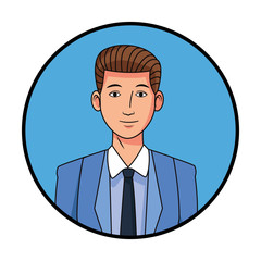 Canvas Print - businessman avatar cartoon character profile picture