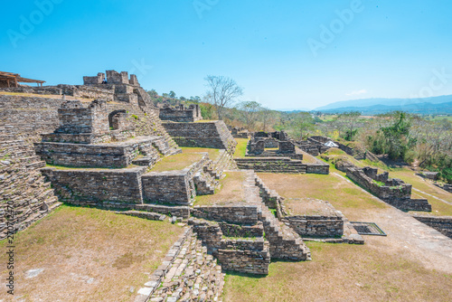 The ancient pyramids of Tonina, a Mayan Archaeological Site in Chiapas, Mexico