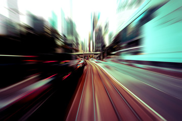 Abstract image of traffic light trails in the city