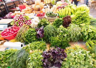 Traditional fruits and vegetables market.