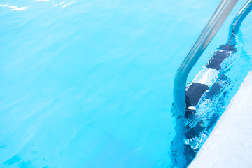 Grab bars stainless in the pool