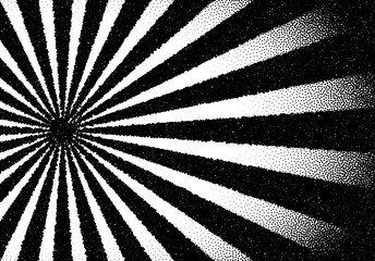 Wall Mural - Abstract sun rays with dotwork retro or tattoo style
