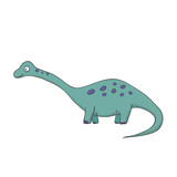 Fototapeta Dinusie - Cute dinosaur in comic cartoon style