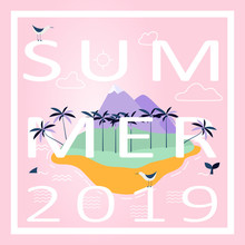 Summer Season Vector Concept Illustration