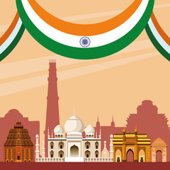 Wall Mural - India building architecture scenery concept