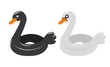 Realistic white swan bird shape swimming pool inflatable ring, tube, float