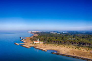 Bibione Faro Lighthouse in the Adriatic Sea