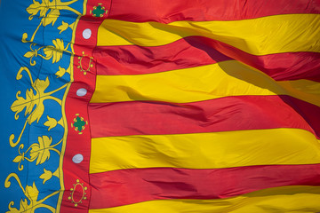 Details of the flag of Valencia in Spain