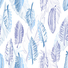 Wall Mural - Seamless pattern with abstract feathers. Vector illustration. EPS 10