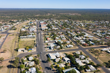 Wall Mural - aerial view of the town of miles in central queensland, australia.