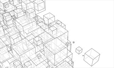 Vector abstract boxes background