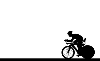 Wall Mural - Cycling Silhouette on white background