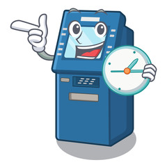 Sticker - With clock ATM machine in the cartoon shape