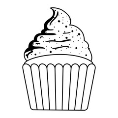 Sticker - sweet cupcake pastry isolated icon