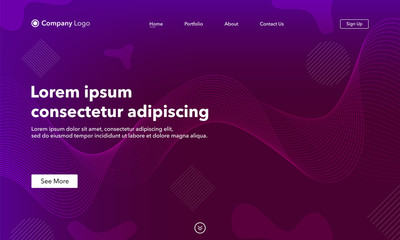 Asbtract background website Landing Page. Template for websites, or apps. Modern design.Blue. Abstract vector style.