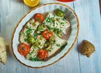 Canvas Print - Cod with Tomato and Herb Butter