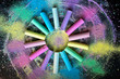 © Марина Мартьянова - circle from colorful chalk on colored background