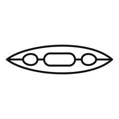 Sticker - Top view canoe boat icon. Outline top view canoe boat vector icon for web design isolated on white background