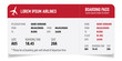 Boarding pass isolated template on white background