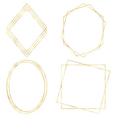 Geometric Polygonal Frames - Set of 4 trendy frames with copy space