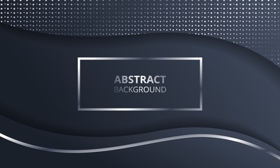 Wall Mural - Abstract Dark Metallic Silver Frame Tech Elegant Design Background Template