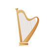 © greenpicstudio - Old ancient musical instrument wood harp with many strings