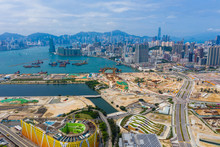 Aerial View Of Hong Kong Construction Site