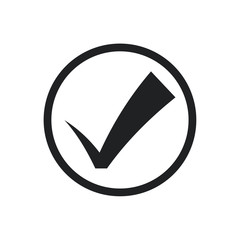Fototapete - Black check mark icon. Flat icon checklist mark symbol vector illustration.